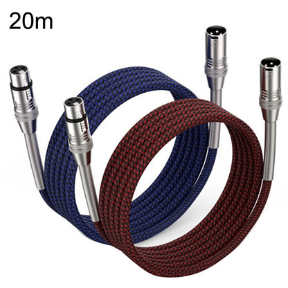 2pcs LHD010 Caron Male To Female XLR Dual Card Microphone Cable Audio Cable 20m(Red + Blue) - Microphone Audio Cable & Connector by PMC Jewellery | Online Shopping South Africa | PMC Jewellery | Buy Now Pay Later Mobicred