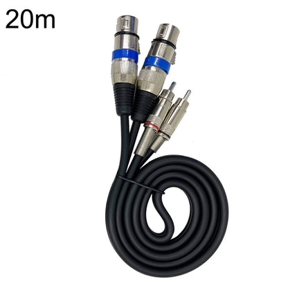 2RCA Male 2XLR Caron Female Speaker Audio Balance Cable, Length:20m - Microphone Audio Cable & Connector by PMC Jewellery | Online Shopping South Africa | PMC Jewellery | Buy Now Pay Later Mobicred