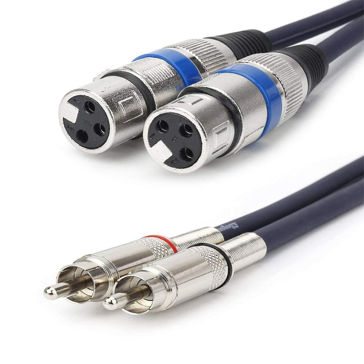 2RCA Male 2XLR Caron Female Speaker Audio Balance Cable, Length:20m - Microphone Audio Cable & Connector by PMC Jewellery | Online Shopping South Africa | PMC Jewellery | Buy Now Pay Later Mobicred