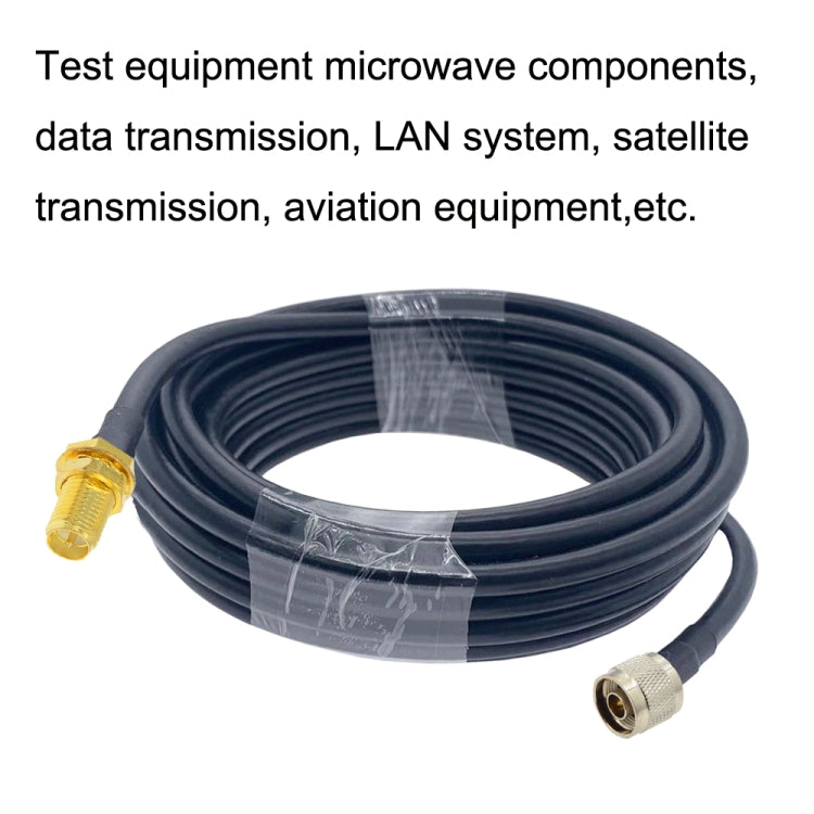 RP-SMA Female To N Male RG58 Coaxial Adapter Cable, Cable Length:10m - Connectors by PMC Jewellery | Online Shopping South Africa | PMC Jewellery | Buy Now Pay Later Mobicred