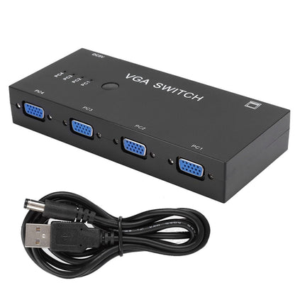 VGA Switcher with Four Inputs and One Output Computer VGA Video Converter - VGA Converter by PMC Jewellery | Online Shopping South Africa | PMC Jewellery | Buy Now Pay Later Mobicred