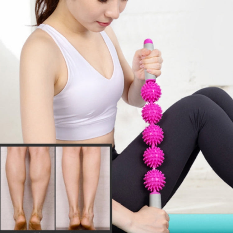 5 Ball Muscle Massage Relax Hedgehog Ball Yoga Stick Roller Stick(Orange) - Yoga Blocks by PMC Jewellery | Online Shopping South Africa | PMC Jewellery