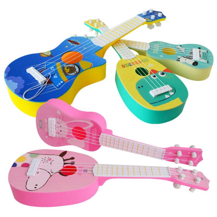 Light Blue Zebra Small Simulation Musical Instrument Mini Four Strings Playable Ukulele Early Childhood Education Music Toy - Stringed Instruments Accessories by PMC Jewellery | Online Shopping South Africa | PMC Jewellery | Buy Now Pay Later Mobicred