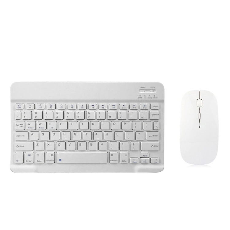 YS-001 9.7-10.1 Inch Tablets Phones Universal Mini Wireless Bluetooth Keyboard, Style:with Bluetooth Mouse(White) - Universal Keyboard by PMC Jewellery | Online Shopping South Africa | PMC Jewellery