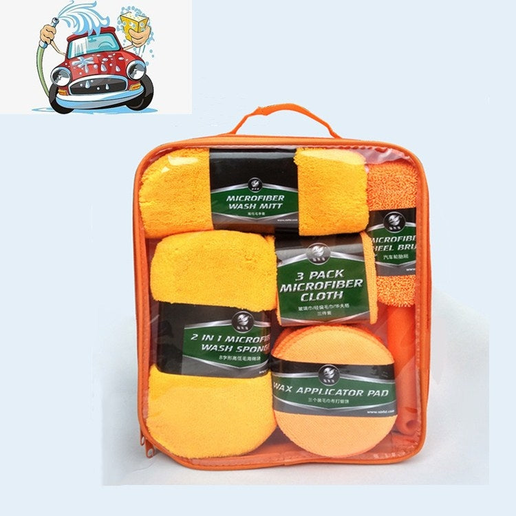 9 In 1 Car Wash Cleaning Kit Car Wash Supplies Car Wash Tools(Orange) - Car washing supplies by PMC Jewellery | Online Shopping South Africa | PMC Jewellery | Buy Now Pay Later Mobicred