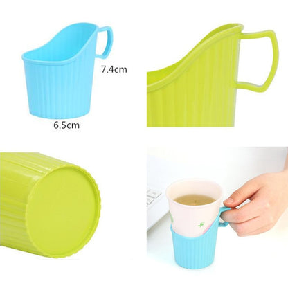 10 PCS Disposable Paper Cup Holder Plastic Anti-scald Heat Insulation Cup Holder Random Color Delivery - Insulation by PMC Jewellery | Online Shopping South Africa | PMC Jewellery