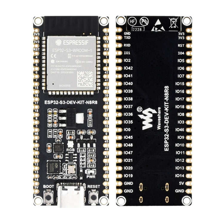 Waveshare ESP32-S3 Microcontroller 2.4GHz Wi-Fi Development Board ESP32-S3-WROOM-1-N8R8 Module Standard Ver. - Arduino Nucleo Accessories by Waveshare | Online Shopping South Africa | PMC Jewellery | Buy Now Pay Later Mobicred