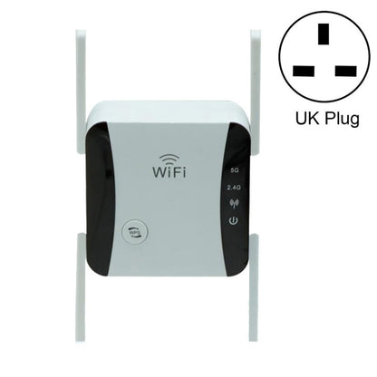 KP1200 1200Mbps Dual Band 5G WIFI Amplifier Wireless Signal Repeater, Specification:UK Plug(White) - Broadband Amplifiers by PMC Jewellery | Online Shopping South Africa | PMC Jewellery | Buy Now Pay Later Mobicred