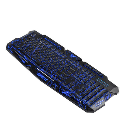 HXSJ J60 Crack Three-color Backlit Keyboard And Colorful Backlit Mouse Set(Russian + English Keyboard) - Wired Keyboard by HXSJ | Online Shopping South Africa | PMC Jewellery | Buy Now Pay Later Mobicred