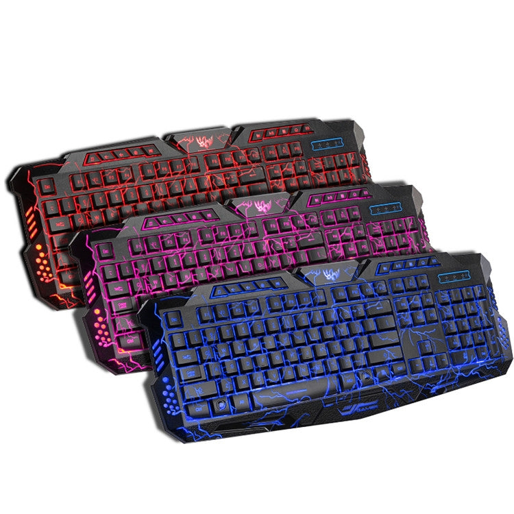 HXSJ J60 Crack Three-color Backlit Keyboard And Colorful Backlit Mouse Set(Russian + English Keyboard) - Wired Keyboard by HXSJ | Online Shopping South Africa | PMC Jewellery | Buy Now Pay Later Mobicred