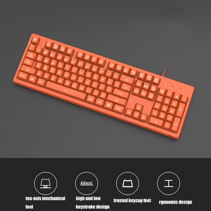 Ajazz DKS100 104 Keys Office Luminous Game Tea Axis Mechanical Keyboard, Cable Length: 1.5m(Orange) - Wired Keyboard by Ajazz | Online Shopping South Africa | PMC Jewellery | Buy Now Pay Later Mobicred