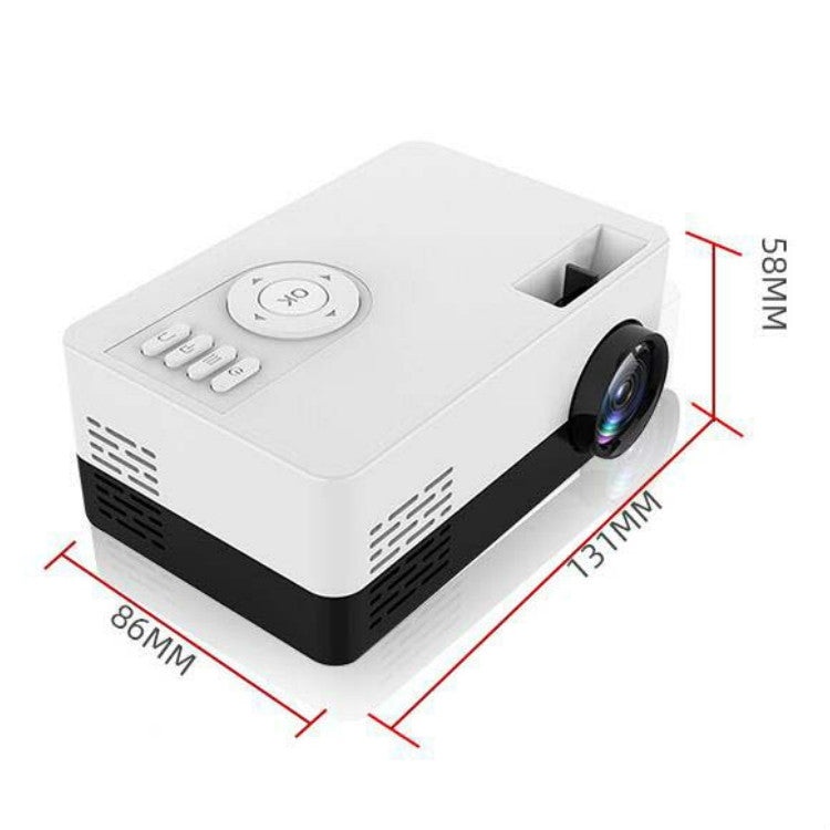 S261/J16 Home Mini HD 1080P Portable LED Projector, Support TF Card / AV / U Disk, Plug Specification:US Plug(Pink White) - Mini Projector by PMC Jewellery | Online Shopping South Africa | PMC Jewellery | Buy Now Pay Later Mobicred