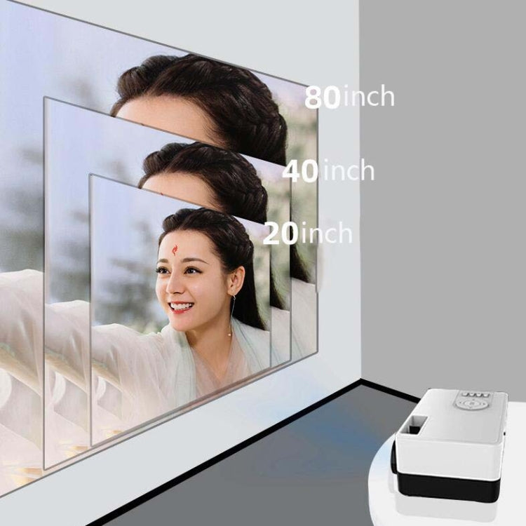 S261/J16 Home Mini HD 1080P Portable LED Projector, Support TF Card / AV / U Disk, Plug Specification:UK Plug(White Black) - Mini Projector by PMC Jewellery | Online Shopping South Africa | PMC Jewellery | Buy Now Pay Later Mobicred