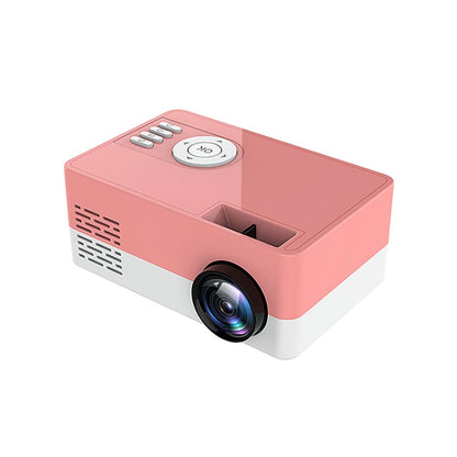 S261/J16 Home Mini HD 1080P Portable LED Projector, Support TF Card / AV / U Disk, Plug Specification:UK Plug(Pink White) - Mini Projector by PMC Jewellery | Online Shopping South Africa | PMC Jewellery | Buy Now Pay Later Mobicred