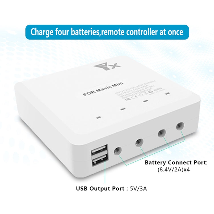 For DJI Mavic Mini Charger Battery USB 6 in 1 Hub Intelligent Battery Controller Charger, Plug Type:EU Plug - Charger by PMC Jewellery | Online Shopping South Africa | PMC Jewellery | Buy Now Pay Later Mobicred