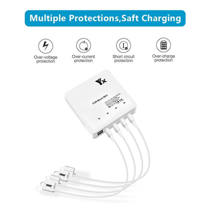 For DJI Mavic Mini Charger Battery USB 6 in 1 Hub Intelligent Battery Controller Charger, Plug Type:AU Plug - Charger by PMC Jewellery | Online Shopping South Africa | PMC Jewellery | Buy Now Pay Later Mobicred