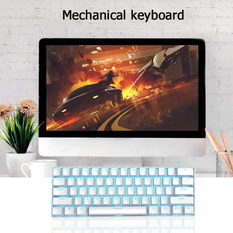 RK61 61 Keys Bluetooth / 2.4G Wireless / USB Wired Three Modes Tablet Mobile Gaming Mechanical Keyboard, Cable Length: 1.5m, Style:Green Shaft(Black) - Wired Keyboard by PMC Jewellery | Online Shopping South Africa | PMC Jewellery | Buy Now Pay Later Mobicred