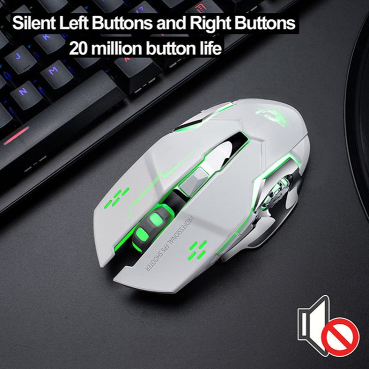 FREEDOM-WOLF X8 2400 DPI 6 Keys 2.4G Wireless Charging Silent Luminous Gaming Mechanical Mouse(White) - Wireless Mice by PMC Jewellery | Online Shopping South Africa | PMC Jewellery | Buy Now Pay Later Mobicred