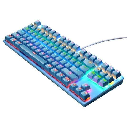 LEAVEN K550 87 Keys Green Shaft Gaming Athletic Office Notebook Punk Mechanical Keyboard, Cable Length: 1.8m(Blue) - Wired Keyboard by PMC Jewellery | Online Shopping South Africa | PMC Jewellery | Buy Now Pay Later Mobicred