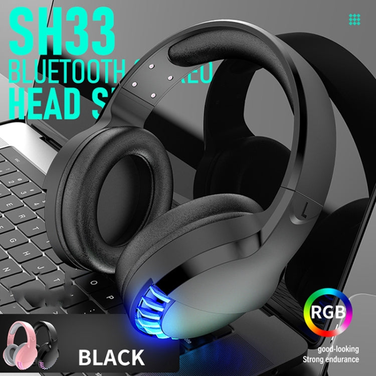 SH33 Bluetooth Wired Dual-mode RGB Headset Mobile Phone Heavy Bass Noise Reduction Gaming Headset(Black) - Multimedia Headset by PMC Jewellery | Online Shopping South Africa | PMC Jewellery | Buy Now Pay Later Mobicred