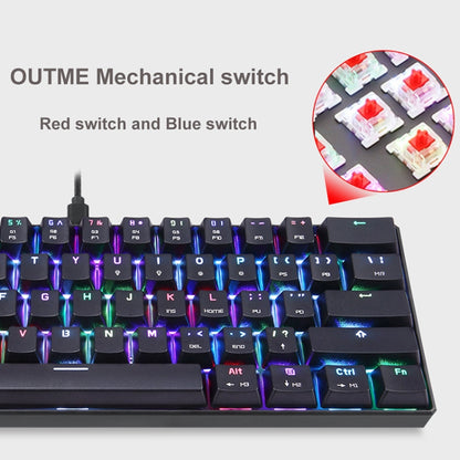 MOTOSPEED CK61 61 Keys  Wired Mechanical Keyboard RGB Backlight with 14 Lighting Effects, Cable Length: 1.5m, Colour: Green Shaft - Wired Keyboard by MOTOSPEED | Online Shopping South Africa | PMC Jewellery | Buy Now Pay Later Mobicred