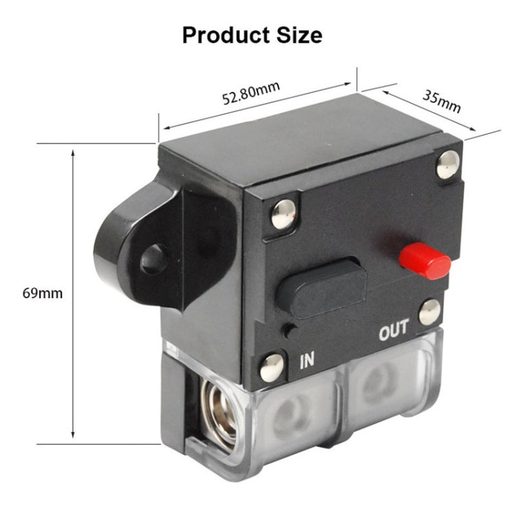 60A Auto Circuit Breaker Car Audio Fuse Holder Power Insurance Automatic Switch(Black) - Fuse by PMC Jewellery | Online Shopping South Africa | PMC Jewellery | Buy Now Pay Later Mobicred