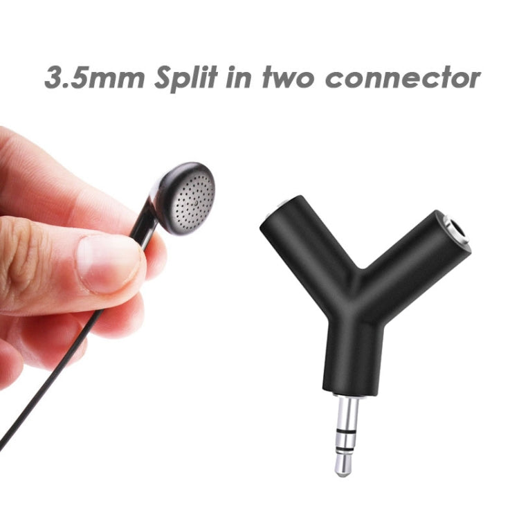 Mini Y Shaped 3.5mm Male to Double 3.5mm Female Jack Audio Headset Adapter Connector Keychain(Black) - Splitter Adapter by PMC Jewellery | Online Shopping South Africa | PMC Jewellery