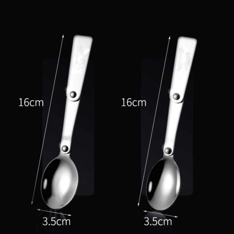 2PCS Stainless Steel Folding Fork Spoon Integrated Dual-use Picnic Portable Tableware, Random Color Delivery(Spoon) - Cookwares & Tablewares by PMC Jewellery | Online Shopping South Africa | PMC Jewellery