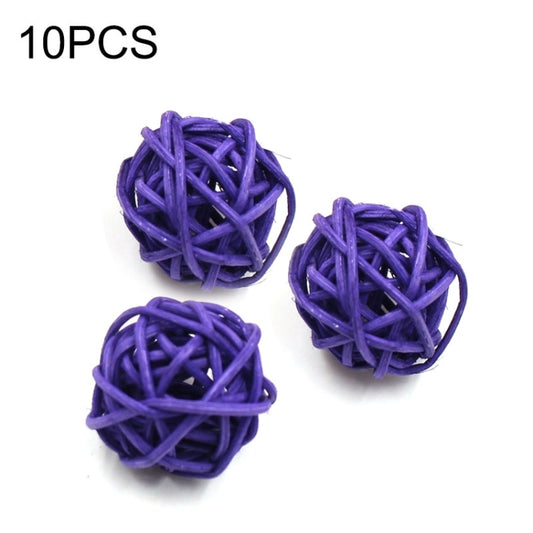 10 PCS Artificial Straw Ball For Birthday Party Wedding Christmas Home Decor(Purple) - Ornaments by PMC Jewellery | Online Shopping South Africa | PMC Jewellery