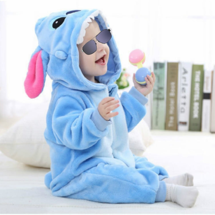 Babies Cartoon Animal Shape Flannel Jumpsuit Romper, Size:90CM(Blue Stitch) - Baby Clothing by PMC Jewellery | Online Shopping South Africa | PMC Jewellery | Buy Now Pay Later Mobicred