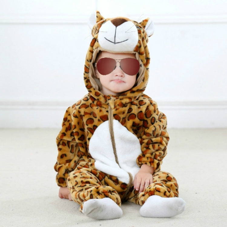 Babies Cartoon Animal Shape Flannel Jumpsuit Romper, Size:100CM(Leopard) - Baby Clothing by PMC Jewellery | Online Shopping South Africa | PMC Jewellery | Buy Now Pay Later Mobicred