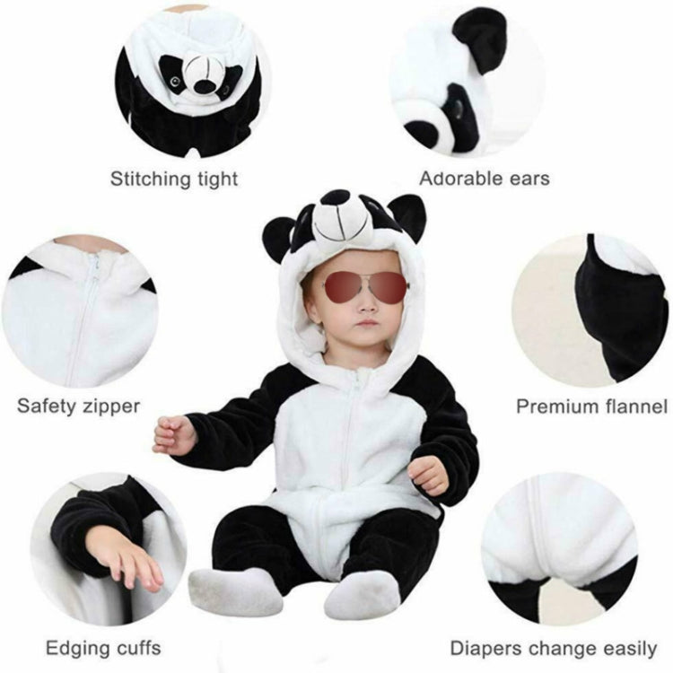 Babies Cartoon Animal Shape Flannel Jumpsuit Romper, Size:100CM(White rabbit) - Baby Clothing by PMC Jewellery | Online Shopping South Africa | PMC Jewellery | Buy Now Pay Later Mobicred