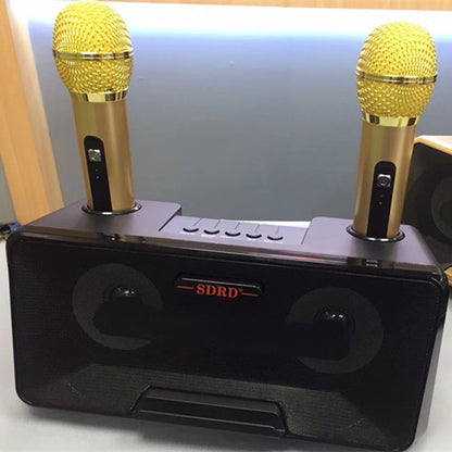 SDRD SD-301 2 in 1 Family KTV Portable Wireless Live Dual Microphone + Bluetooth Speaker(Black) - Microphone by SDRD | Online Shopping South Africa | PMC Jewellery | Buy Now Pay Later Mobicred