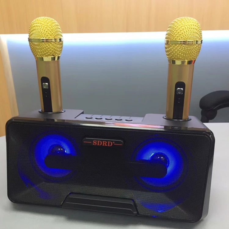 SDRD SD-301 2 in 1 Family KTV Portable Wireless Live Dual Microphone + Bluetooth Speaker(Black) - Microphone by SDRD | Online Shopping South Africa | PMC Jewellery | Buy Now Pay Later Mobicred