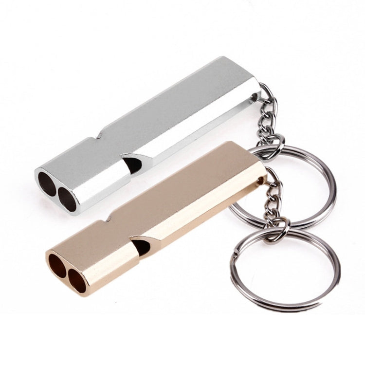 3 PCS Mini Portable 120db Double Pipe High Decibel Outdoor Camping Hiking Survival Whistle Double-frequency Emnergecy Whistle Keychain(Silver) - Emergency Tools by YYEDC | Online Shopping South Africa | PMC Jewellery