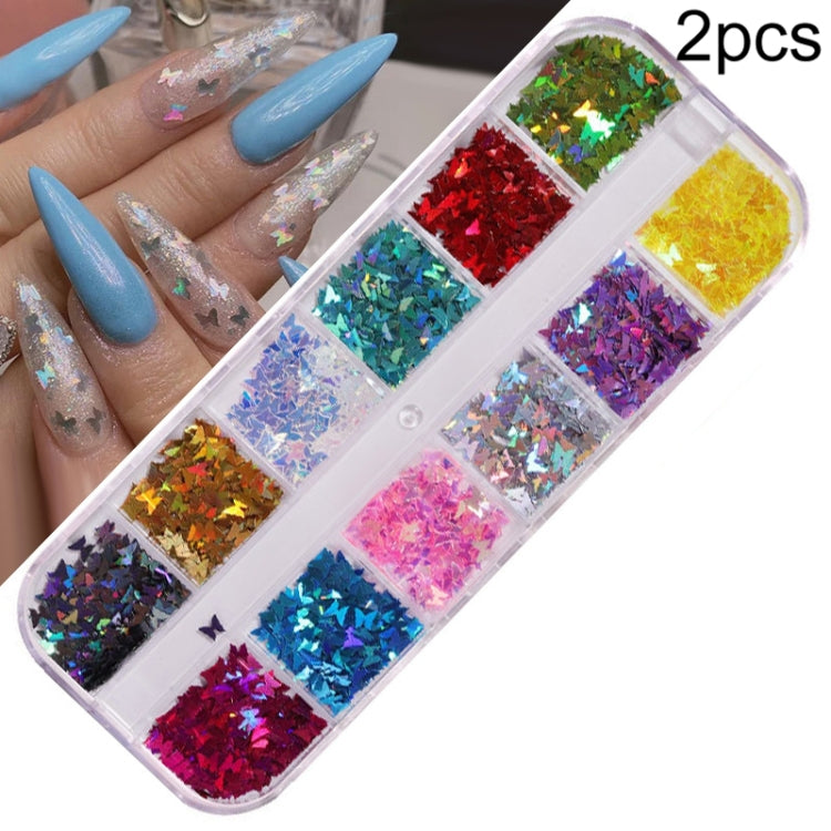 2 PCS Nail Art Butterfly Laser Symphony Sequins, Specification:09 - Nail Stickers by PMC Jewellery | Online Shopping South Africa | PMC Jewellery | Buy Now Pay Later Mobicred