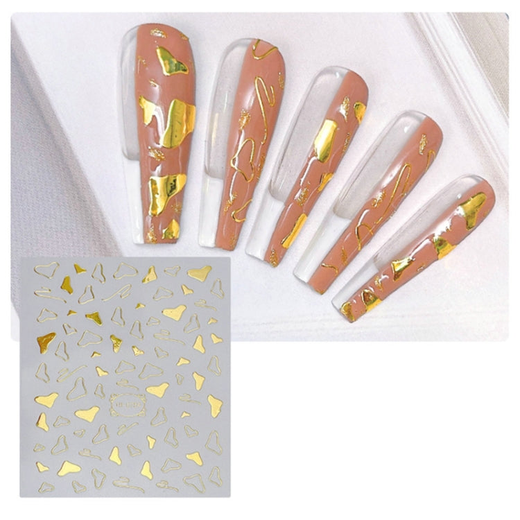 TH-759 10pcs Frosted Transparent Back Adhesive Bronzing Smudged Nail Art Sticker - Nail Stickers by PMC Jewellery | Online Shopping South Africa | PMC Jewellery | Buy Now Pay Later Mobicred