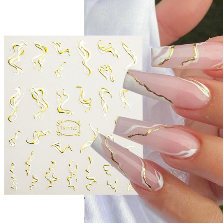 TH-1031 10pcs Frosted Transparent Back Adhesive Bronzing Smudged Nail Art Sticker - Nail Stickers by PMC Jewellery | Online Shopping South Africa | PMC Jewellery | Buy Now Pay Later Mobicred