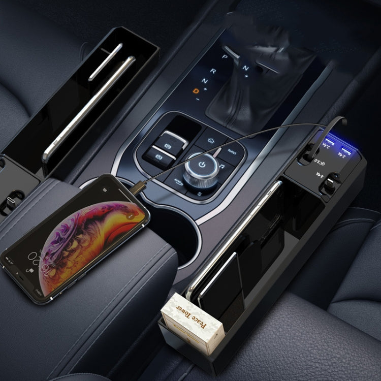 Car Seat Storage Box With Cable Car USB Charger, Style:2-wire - DIY Modified Charger by PMC Jewellery | Online Shopping South Africa | PMC Jewellery