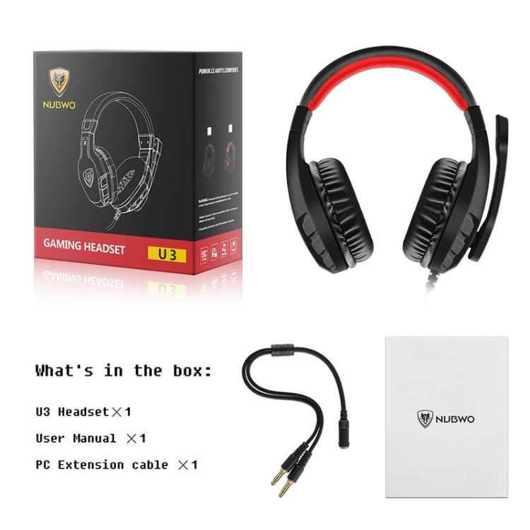 NUBWO U3 Computer Head-Mounted Gaming Subwoofer Headphone, Cable Length:1.6m(Black) - Multimedia Headset by NUBWO | Online Shopping South Africa | PMC Jewellery | Buy Now Pay Later Mobicred