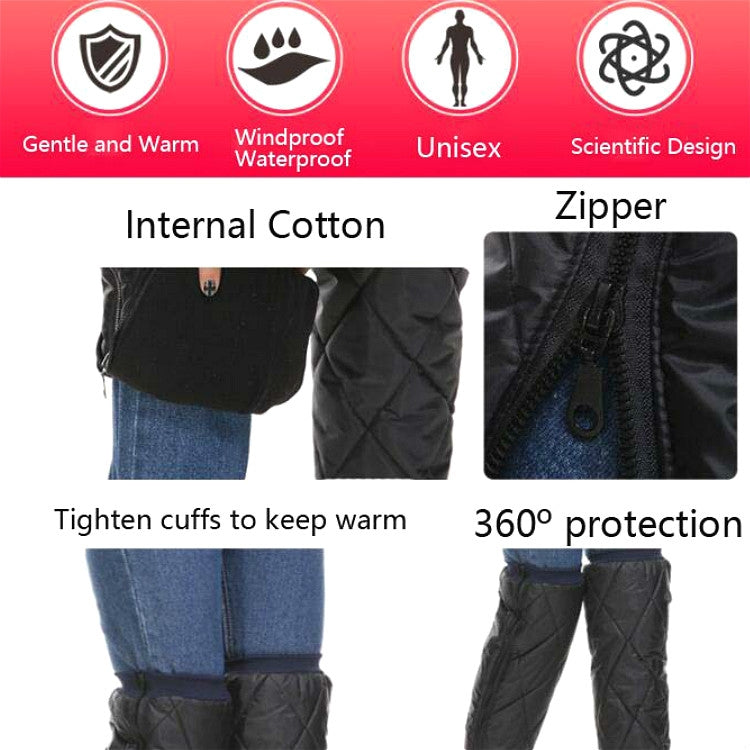 Electric Bike Winter Outdoor Riding Windproof Cold Protection Plus Velvet Warm Leg Guard Knee Pads, Style:70cm Red - Protective Gear by PMC Jewellery | Online Shopping South Africa | PMC Jewellery | Buy Now Pay Later Mobicred