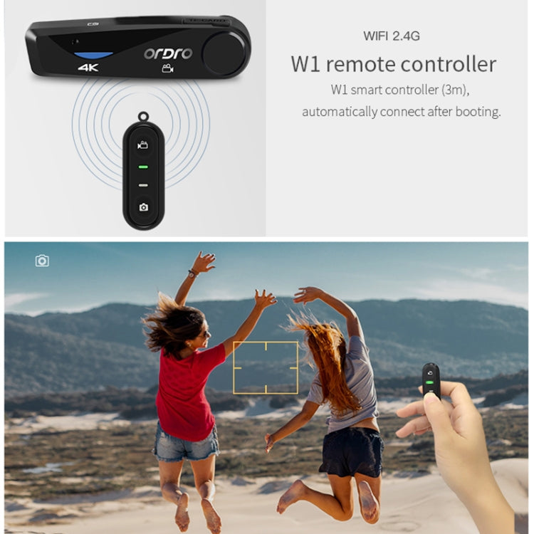 ORDRO EP6 Head-Mounted WIFI APP Live Video Smart Sports Camera With Remote Control(Black) - Other Camera by PMC Jewellery | Online Shopping South Africa | PMC Jewellery | Buy Now Pay Later Mobicred