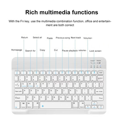 YS-001 7-8 inch Tablet Phones Universal Mini Wireless Bluetooth Keyboard, Style:with Bluetooth Mouse(White) - Universal Keyboard by PMC Jewellery | Online Shopping South Africa | PMC Jewellery