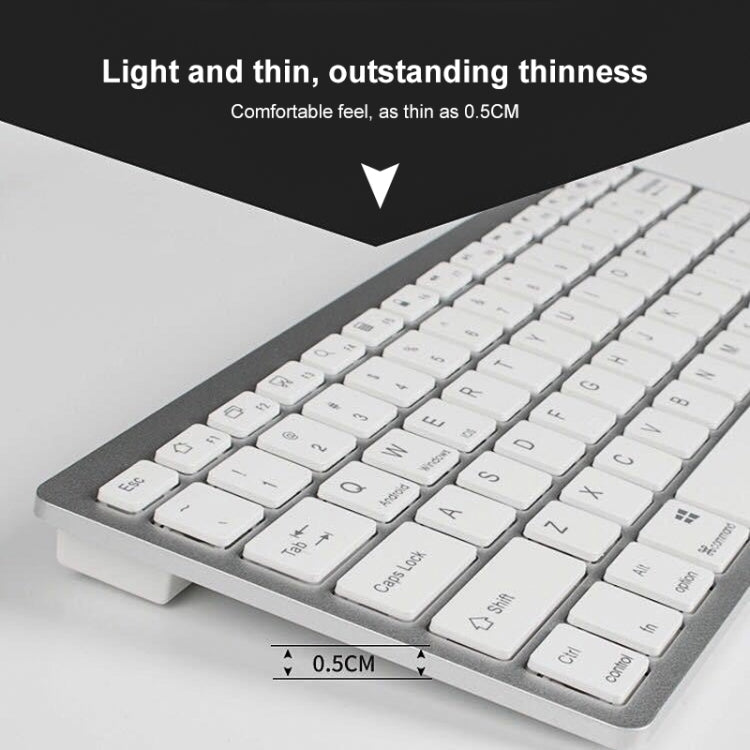 X5 Ultra-Thin Mini Wireless Keyboard + Wireless Mouse Set, Support Win / Android / IOS System(Silver) - Universal Keyboard by PMC Jewellery | Online Shopping South Africa | PMC Jewellery