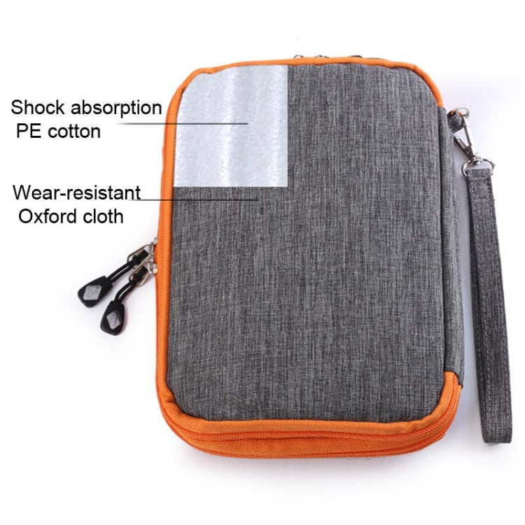 Double Layer Digital Storage Bag Data Cable Finishing Bag Elastic Waterproof Portable Electronic Storage Bag, Size:24x16x3.5cm(Gray) - Other by PMC Jewellery | Online Shopping South Africa | PMC Jewellery | Buy Now Pay Later Mobicred