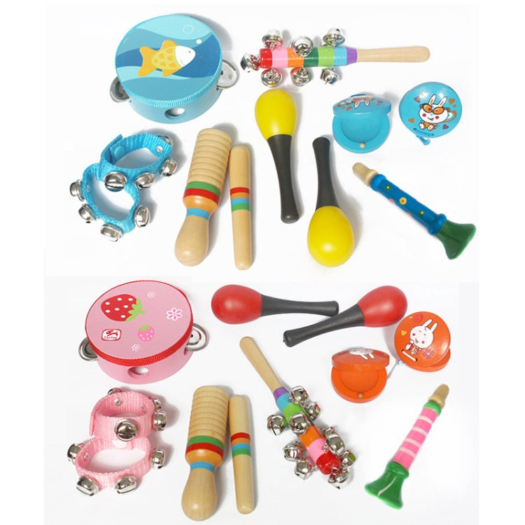 10 in 1 Children Musical Instrument Combination Wooden Early Education Baby Musical Instrument Toys(Boy) - Musical Instrument Toys by PMC Jewellery | Online Shopping South Africa | PMC Jewellery