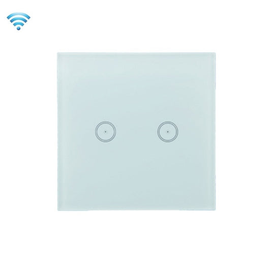 Wifi Wall Touch Panel Switch Voice Control Mobile Phone Remote Control, Model: White 2 Gang (Zero Firewire Zigbee) - Smart Switch by PMC Jewellery | Online Shopping South Africa | PMC Jewellery | Buy Now Pay Later Mobicred