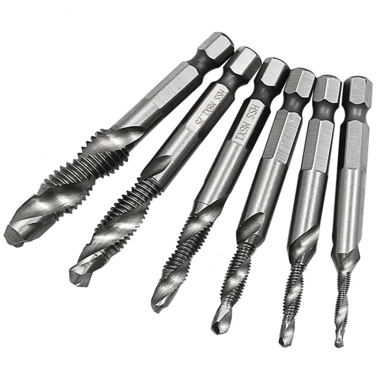 6 PCS / Set HSS Multi-Function Integrated Composite Tap Hole Tapping Chamfering - Drill & Drill Bits by PMC Jewellery | Online Shopping South Africa | PMC Jewellery