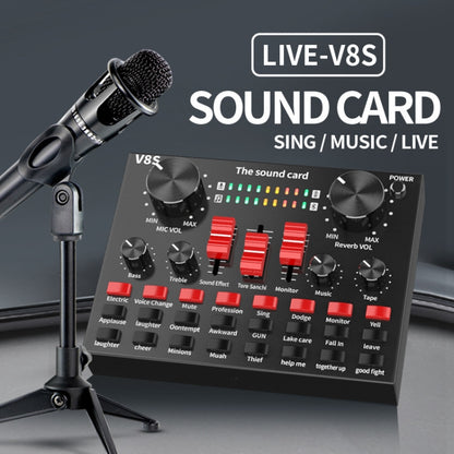 V8S Sound Card Mobile Phone Computer Anchor Live K Song Recording Microphone, Specification: English Version - Microphone by PMC Jewellery | Online Shopping South Africa | PMC Jewellery | Buy Now Pay Later Mobicred