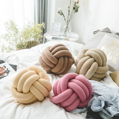 Hand-Made Knotted Ball Pillow, Size: Diameter: 25~30cm(Skin Powder) - Cushions & Pillows by PMC Jewellery | Online Shopping South Africa | PMC Jewellery | Buy Now Pay Later Mobicred